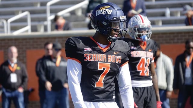 Toledo’s Quinyon Mitchell on Day 1 of 2024 Senior Bowl practices